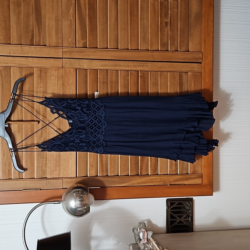 Free People Navy blue light weight lacy Dress